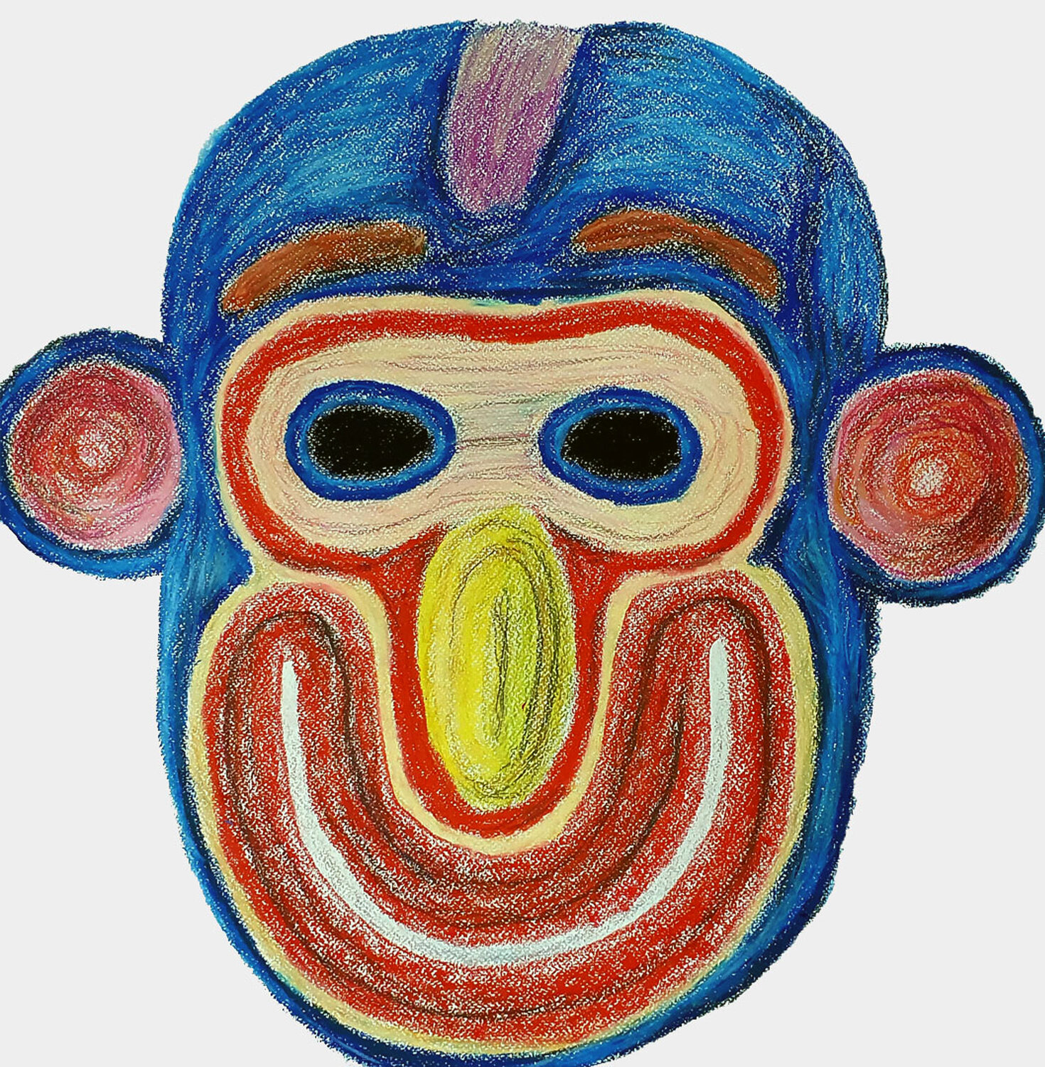 The Blue Trickster: Vibrant Mask Study Roi Pajursky