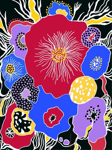 Digital Floral Burst by Vera Deans (Vucicevic), 소묘 for Sale on Singulart