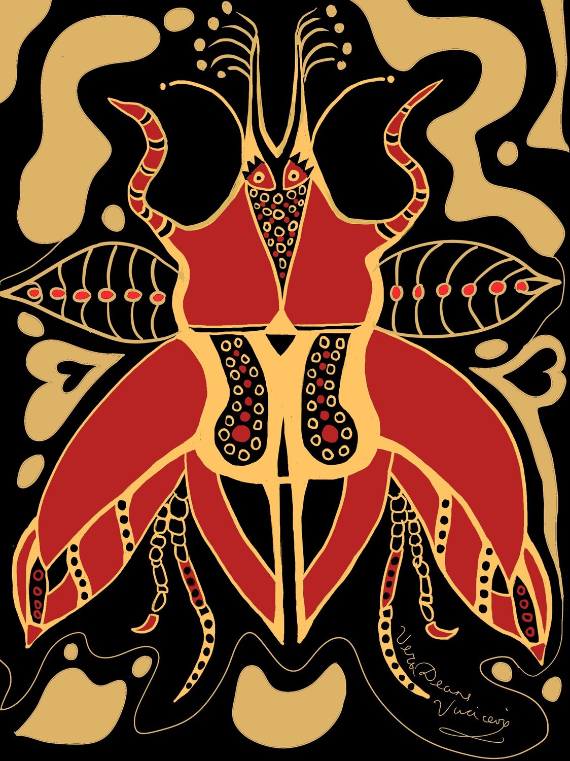 Queen Beetle (Digital Drawing) Vera Deans (Vucicevic)
