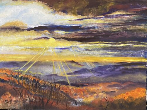 Blue Ridge Sunrise by Catherine Ludwig Donleycott, Painting for Sale on Singulart