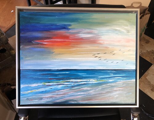 Sunset on the Beach by Catherine Ludwig Donleycott, Painting for Sale on Singulart