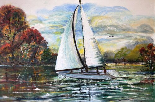 Sail Away With Me by Catherine Ludwig Donleycott, Painting for Sale on Singulart