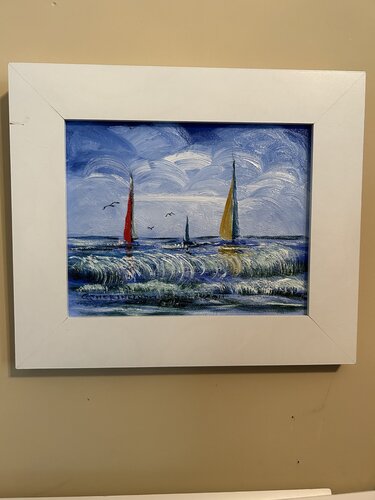 SAILING  BEYOND Impasto Oil Painting van Catherine Ludwig Donleycott, Schilderij te koop op Singulart