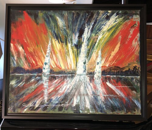 SAILBOAT TRIO van Catherine Ludwig Donleycott, Schilderij te koop op Singulart