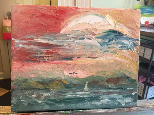 SUNSET SAIL by Catherine Ludwig Donleycott, 絵画 for Sale on Singulart