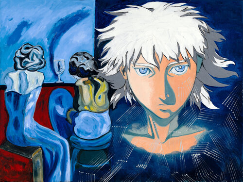 Two Women at the Bar with Motoko van Kent Laforme, Schilderij te koop op Singulart
