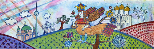 Vogel Alkonost (Zwischen Berlin und Moskau) by Tatjana Perowa, Painting for Sale on Singulart