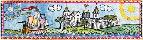 Stadt auf der Insel Buyan by Tatjana Perowa, Painting for Sale on Singulart