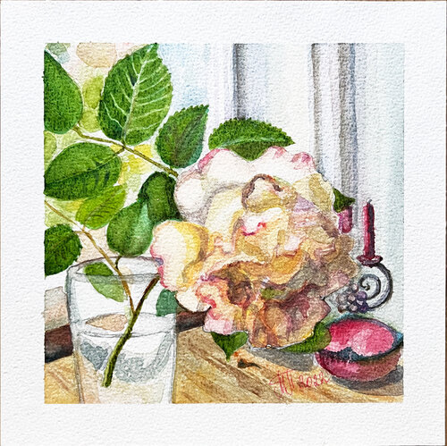 Rose Aquarelia by Tatjana Perowa, Painting for Sale on Singulart
