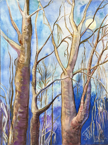 Wintermond am Göttinsee by Tatjana Perowa, Painting for Sale on Singulart