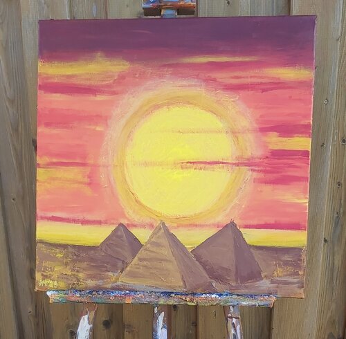 SAM25-010 Sonnenuntergang bei den Pyramiden von Michael Hoos, Malerei kaufen auf Singulart