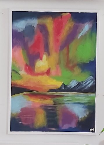NAM25-13 Nordlicht feuer von Michael Hoos, Malerei kaufen auf Singulart