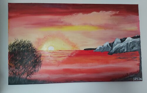 SAM26-008 Sonne am nördlichen Polarkreis by Michael Hoos, Painting for Sale on Singulart