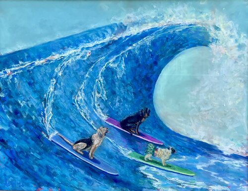 Highwater Hounds di Allison Wiese, Pittura in vendita su Singulart