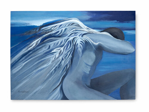 ´ANGEL AZUL´ par Mercedes Aparicio, Peinture en vente sur Singulart