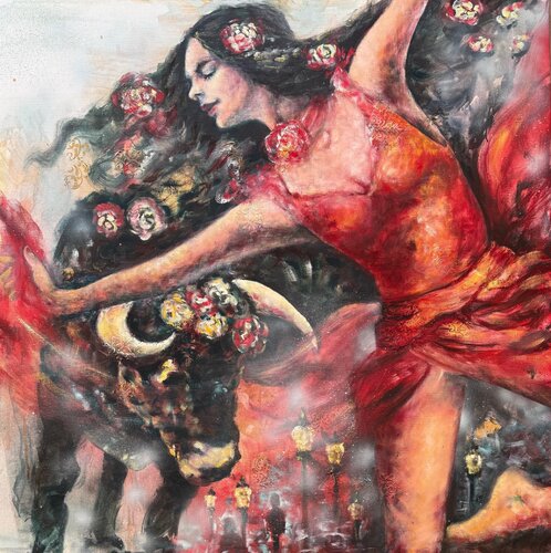 Europe and the Bull by Dhira Barein, 회화 for Sale on Singulart