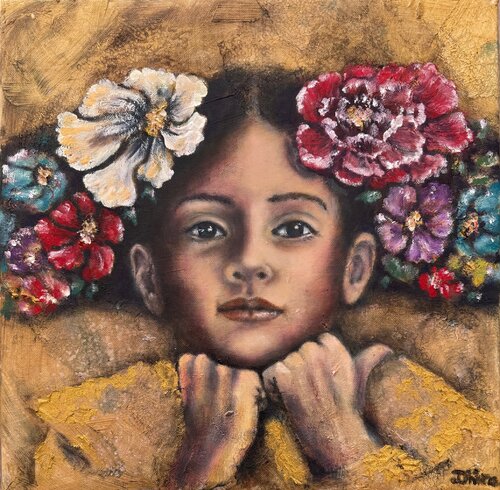 Klimt girl by Dhira Barein, 회화 for Sale on Singulart