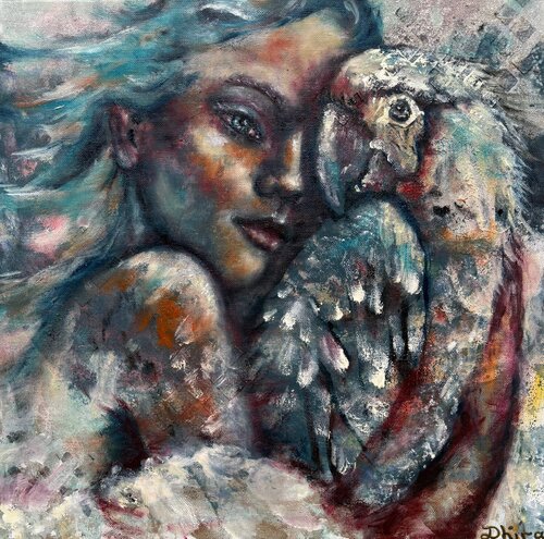 My parrot par Dhira Barein, Peinture en vente sur Singulart