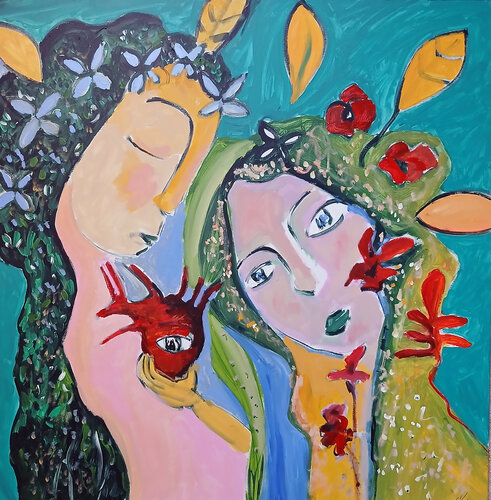 Semer le cœur von caroline Kasteller, Malerei kaufen auf Singulart