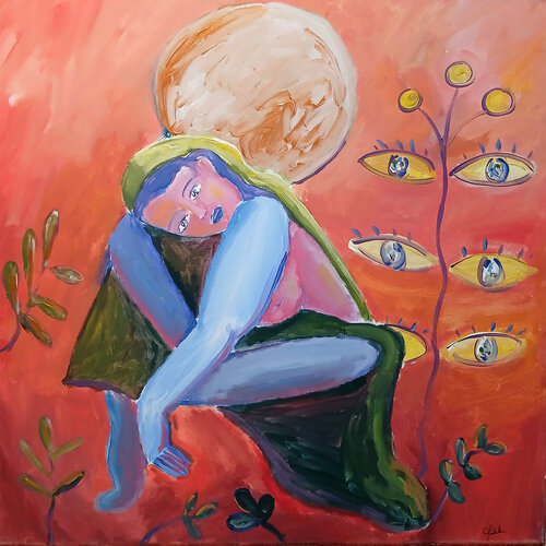 La puissance de la lune von caroline Kasteller, Malerei kaufen auf Singulart