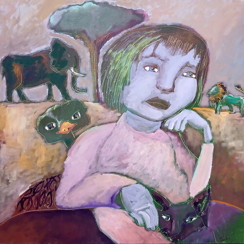 Histoires d'enfance van caroline Kasteller, Schilderij te koop op Singulart