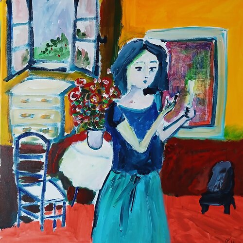 La fenêtre ouverte du printemps di caroline Kasteller, Pittura in vendita su Singulart