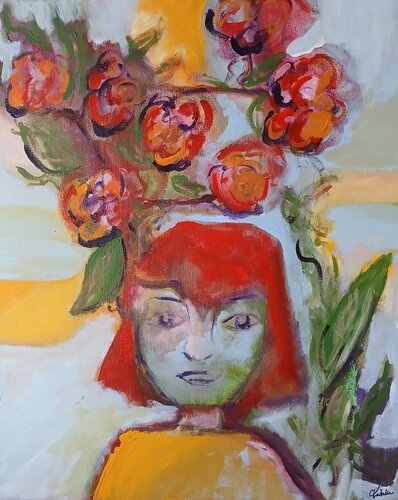 Les pensées fleurs von caroline Kasteller, Malerei kaufen auf Singulart