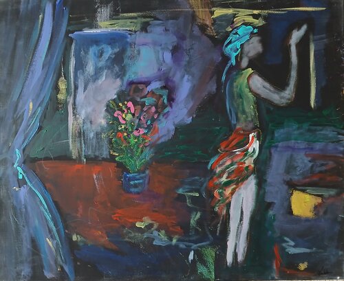 Intérieur de nuit di caroline Kasteller, Pittura in vendita su Singulart
