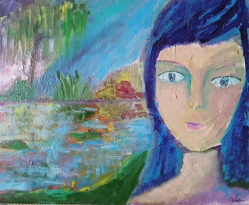 La surface de l'eau par caroline Kasteller, Peinture en vente sur Singulart