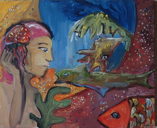 Le chant des abysses von caroline Kasteller, Malerei kaufen auf Singulart