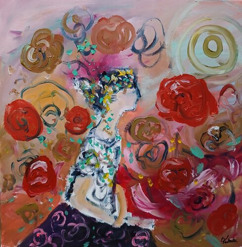 Pensées fleurs von caroline Kasteller, Malerei kaufen auf Singulart