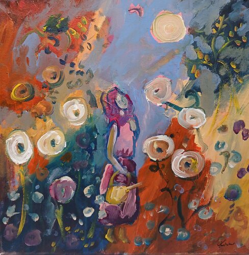 L'arrosage de Lune von caroline Kasteller, Malerei kaufen auf Singulart