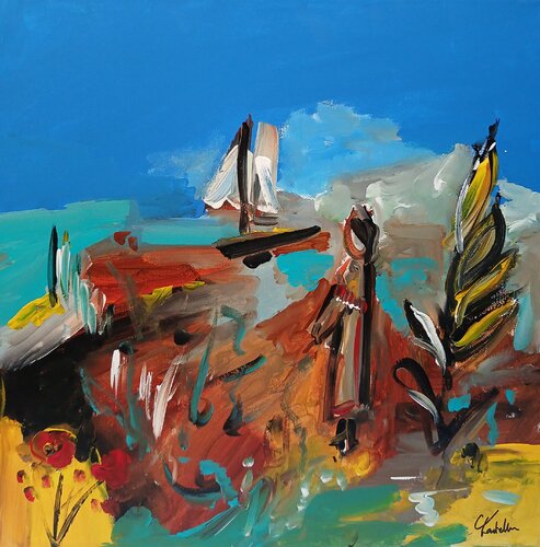 Colorama d'un bord de mer van caroline Kasteller, Schilderij te koop op Singulart