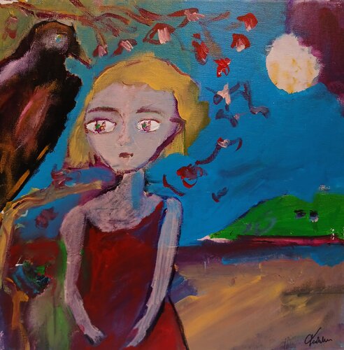 La parole de corbeau par caroline Kasteller, Peinture en vente sur Singulart