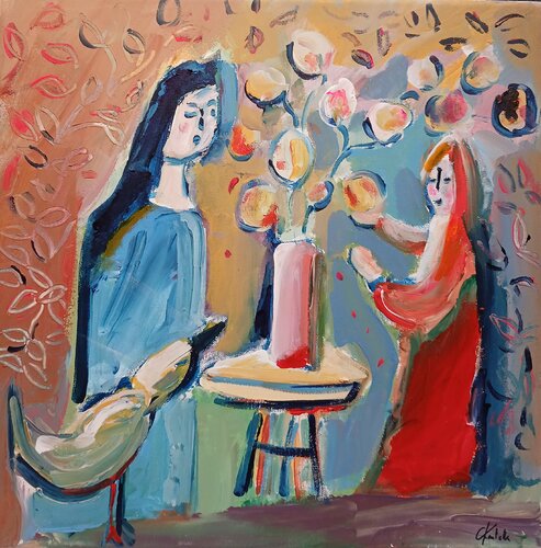 La venue de l'oiseau van caroline Kasteller, Schilderij te koop op Singulart