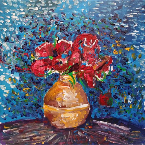 Etincelles du bouquet di caroline Kasteller, Pittura in vendita su Singulart