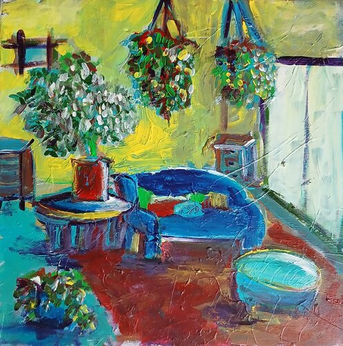 Intérieur en été di caroline Kasteller, Pittura in vendita su Singulart