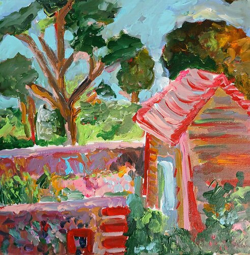 La cabane by caroline Kasteller, Painting for Sale on Singulart
