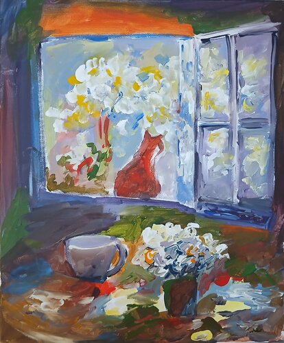 Le chat de Mona di caroline Kasteller, Pittura in vendita su Singulart