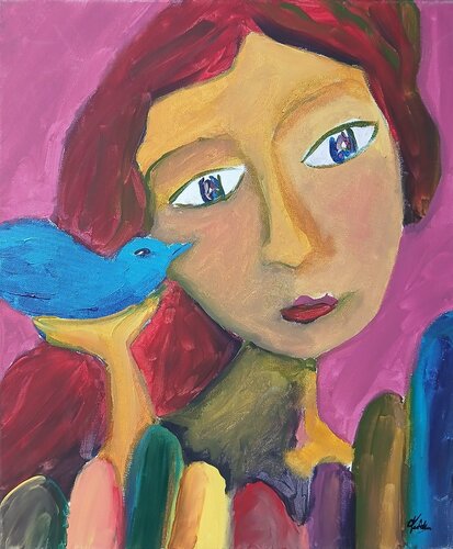 La Langue des oiseaux van caroline Kasteller, Schilderij te koop op Singulart