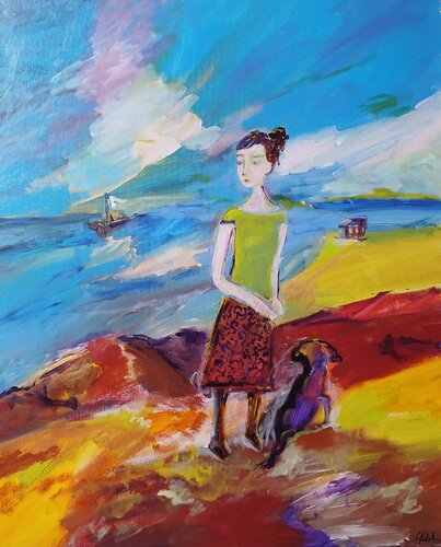 Le sentier côtier di caroline Kasteller, Pittura in vendita su Singulart