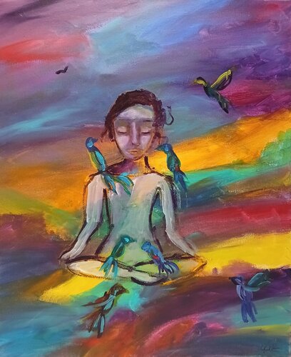 La méditation von caroline Kasteller, Malerei kaufen auf Singulart