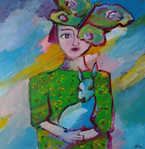 La femme papillon di caroline Kasteller, Pittura in vendita su Singulart