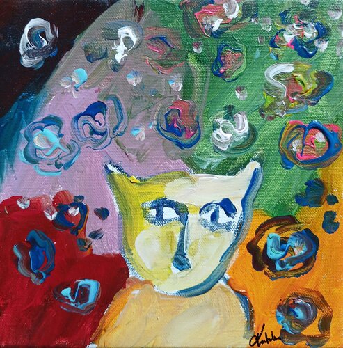 Le chat jaune von caroline Kasteller, Malerei kaufen auf Singulart