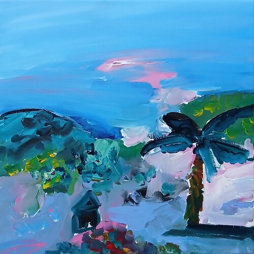 L'horizon bleu von caroline Kasteller, Malerei kaufen auf Singulart