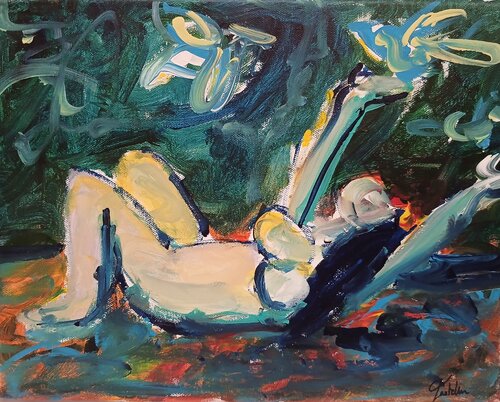 L'oiseau bleu di caroline Kasteller, Pittura in vendita su Singulart