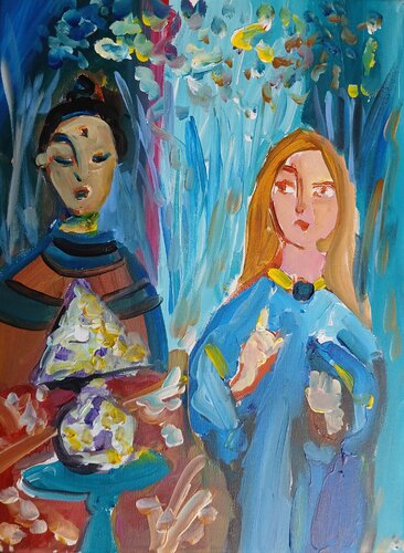 Rencontre mystique di caroline Kasteller, Pittura in vendita su Singulart