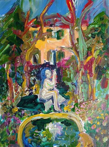 Au bout du jardin van caroline Kasteller, Schilderij te koop op Singulart