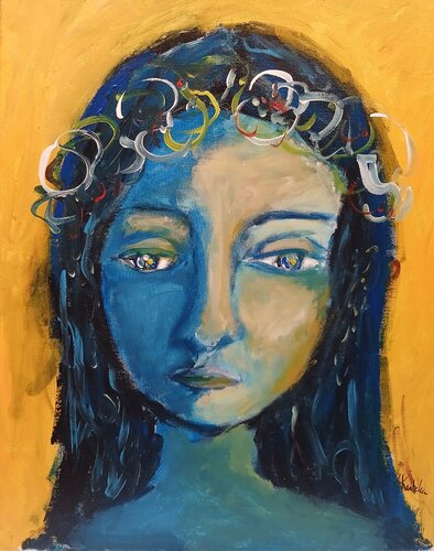 La Joconde Bleue di caroline Kasteller, Pittura in vendita su Singulart