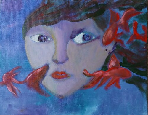 Avoir la tête sous l'eau van caroline Kasteller, Schilderij te koop op Singulart